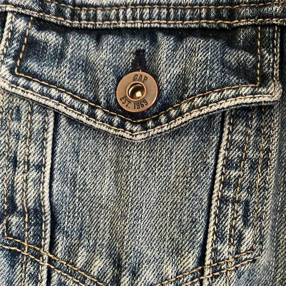 Gap Kids Denim Jean‎ Jacket with Hood Skulls XL 2010